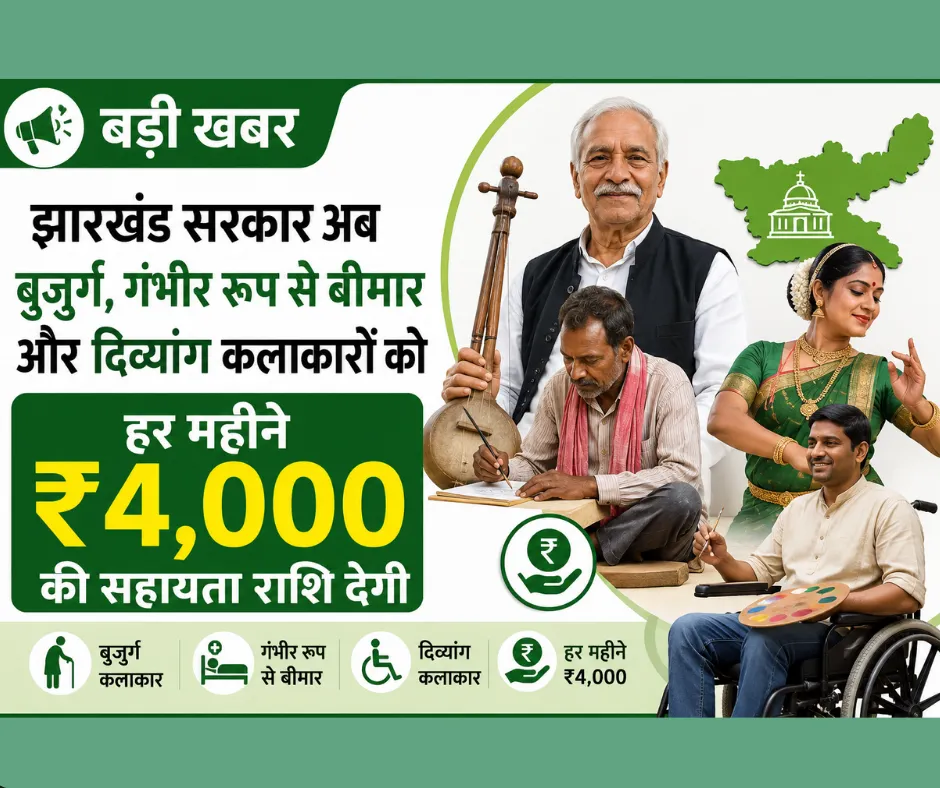 झारखंड सरकार देगी कलाकारों को ₹4,000 मासिक पेंशन, 31 जुलाई तक करें आवेदन
