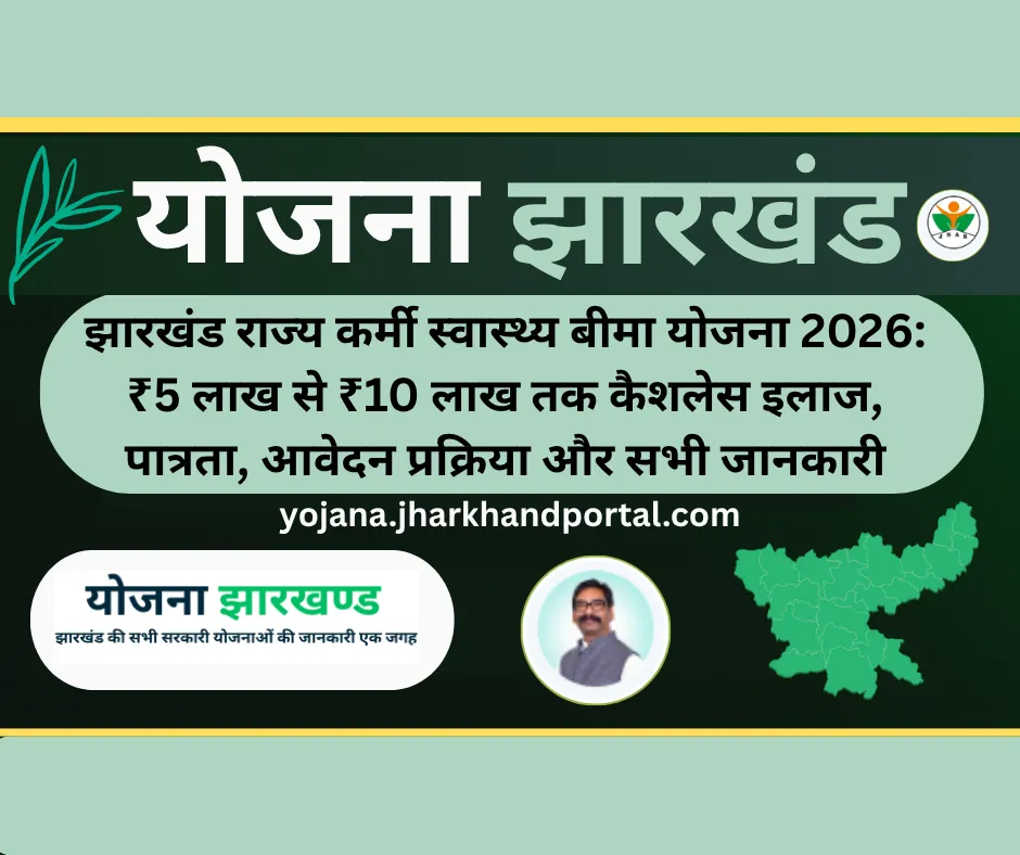 झारखंड राज्य कर्मी स्वास्थ्य बीमा योजना 2026: ₹5 लाख से ₹10 लाख तक कैशलेस इलाज, पात्रता, आवेदन प्रक्रिया और सभी जानकारी